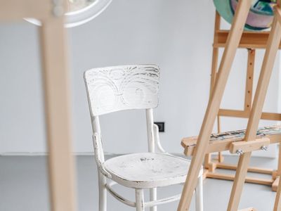 Empty, clean yoga studio with natural wood floor.